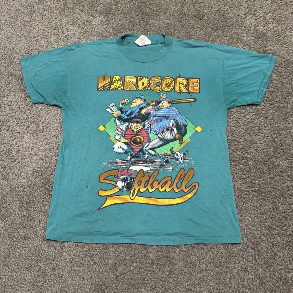 Vintage 80s/90s Super Rare SSI Softball Hardcore Shirt  Sports Fan - Size L